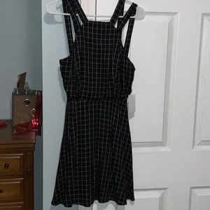 Double strap grid mini dress
